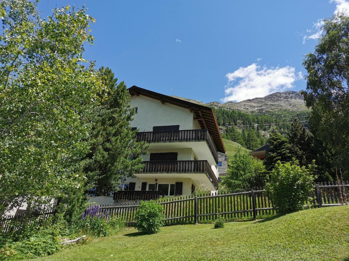 Ferienwohnung Pontresina - Chesa Andrea - Gartensitzplatz Ngoại thất bức ảnh